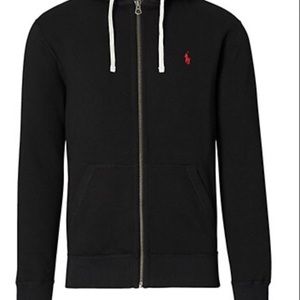 *NWT - POLO RALPH LAUREN Mens Full-Zip Fleece Hoodie Sweatshirt - Black: medium